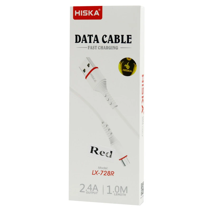 کابل میکرو یو اس بی فست شارژ Hiska LX-728R 2.4A 1m