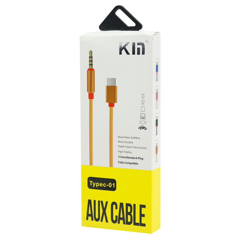 کابل تبدیل Type-C به AUX کی ام KY-126 طول 1 متر