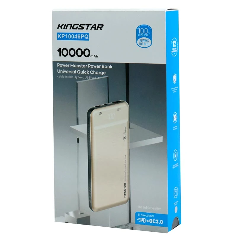 پاوربانک فست شارژ 10000 کینگ استار KingStar KP10046PQ QC3 PD 18W