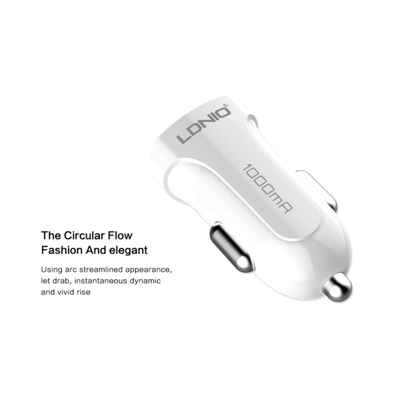 شارژر فندکی LDNIO DL-C17 1A High Copy + کابل میکرو یو اس بی