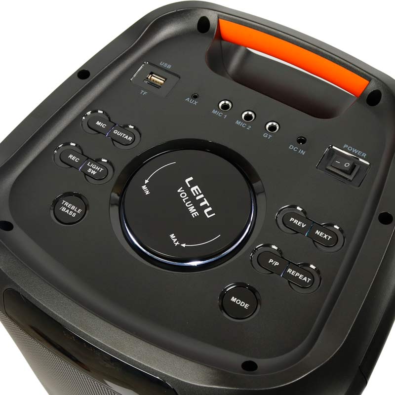اسپیکر چمدانی بلوتوثی رم و فلش خور Leitu Party Box 1000 TWS + میکروفون و ریموت کنترل