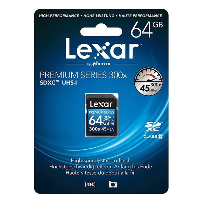 رم اس دی ۶۴ گیگ لکسار Lexar Premium SD U1 45MB/s