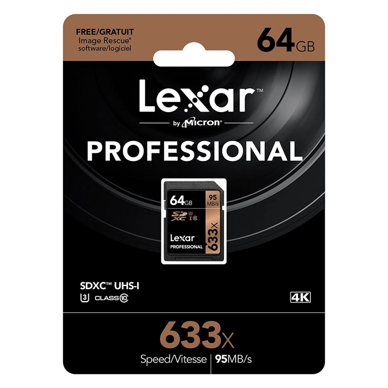 رم اس دی 64 گیگ لکسار Lexar Professional SD U3 95MB/s