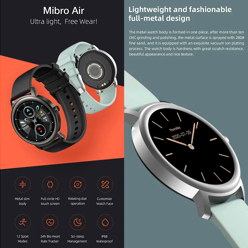ساعت هوشمند میبرو Mibro Air 45mm XPAW001