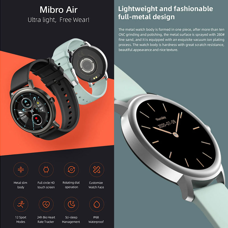 ساعت هوشمند میبرو Mibro Air 45mm XPAW001