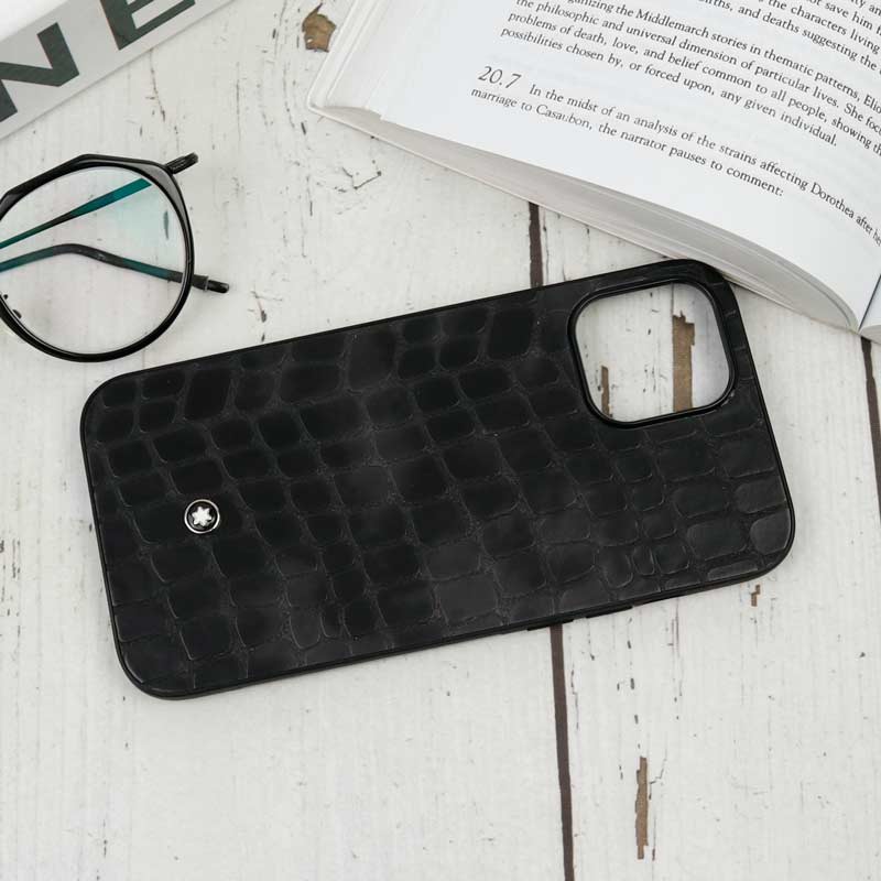 قاب چرمی Mont Blanc رنگی آیفون iPhone 12 Pro Max مشکی