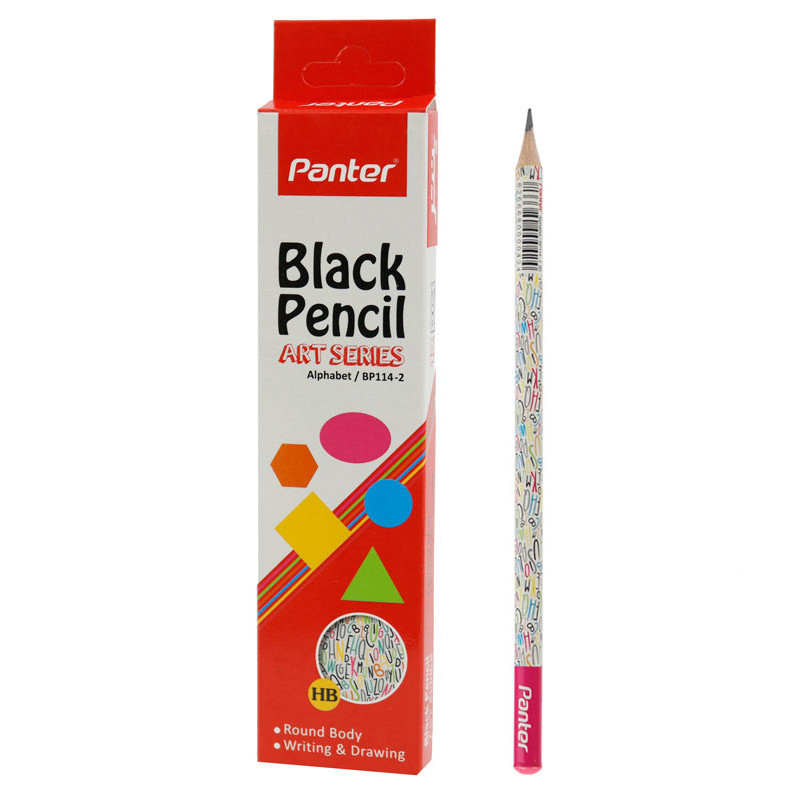 مداد مشکی پنتر Panter Alphabet/BP114-2 بسته 12 عددی