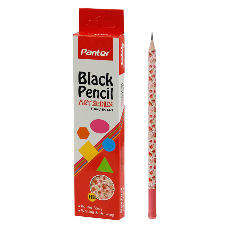 مداد مشکی پنتر Panter Floral/BP114-3 بسته 12 عددی