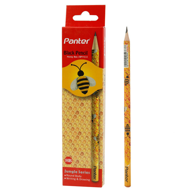 مداد مشکی پنتر Panter Honey Bee/BP113-4 بسته 12 عددی