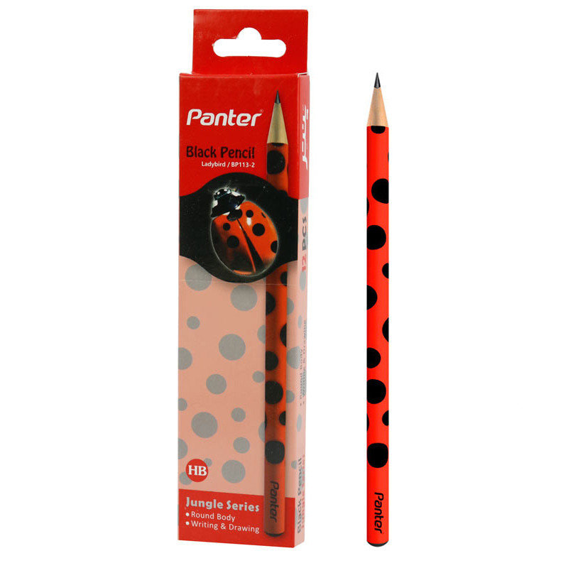 مداد مشکی پنتر Panter Ladybird/BP113-2 بسته 12 عددی