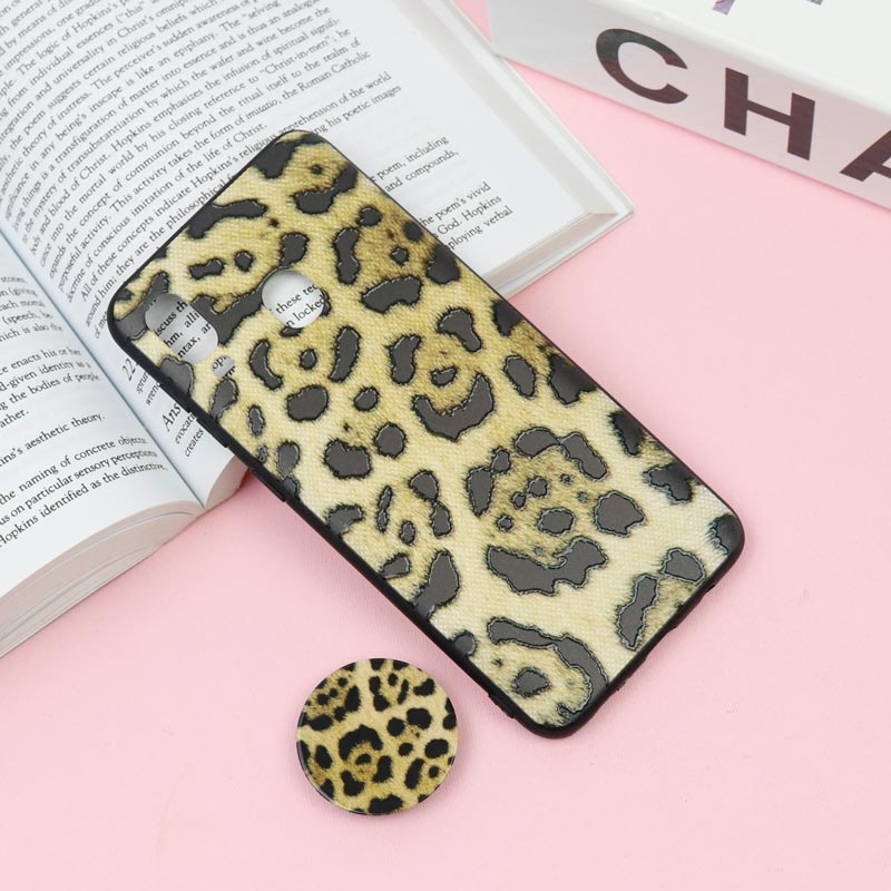 قاب فانتزی برجسته + پاپ سوکت طرح پلنگی سامسونگ A20/A30 سری F