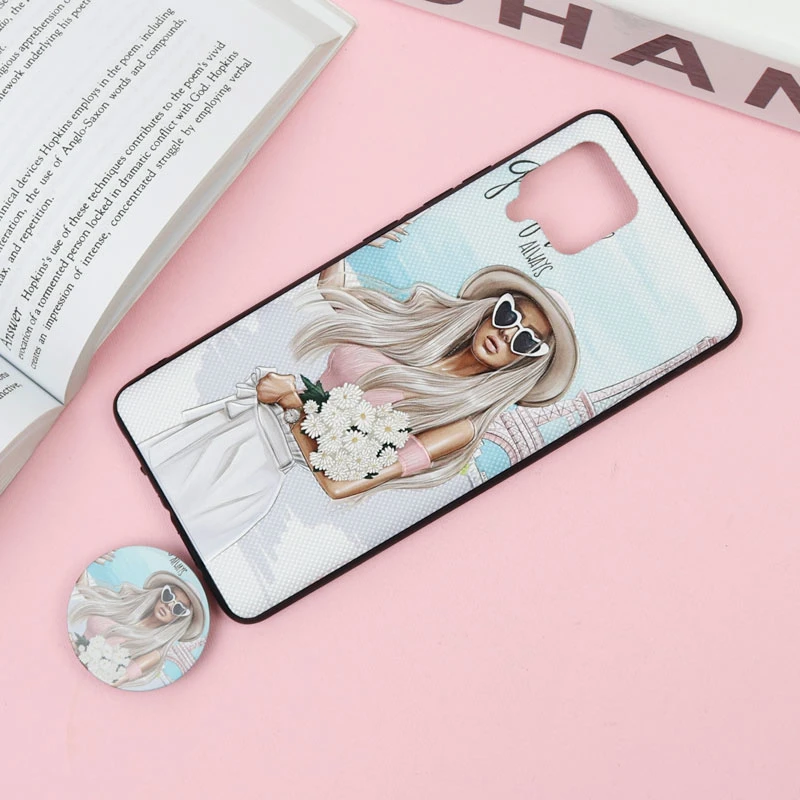 قاب فانتزی برجسته + پاپ سوکت طرح دختر سامسونگ Samsung Galaxy A42 5G سری F