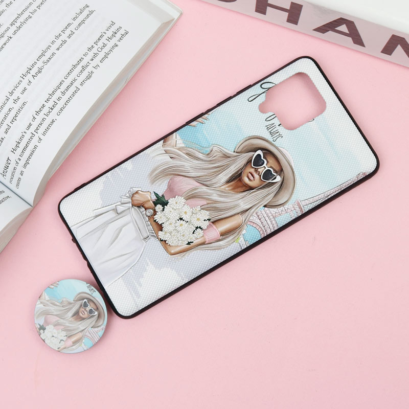 قاب فانتزی برجسته + پاپ سوکت طرح دختر سامسونگ Samsung Galaxy A42 5G سری F