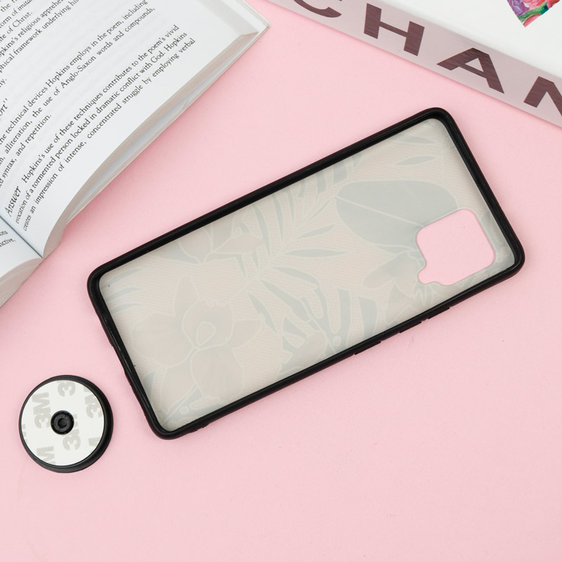 قاب فانتزی برجسته + پاپ سوکت طرح گل سامسونگ Samsung Galaxy A42 5G سری F