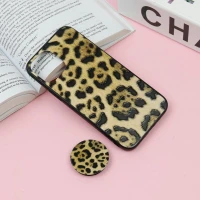قاب فانتزی برجسته + پاپ سوکت طرح پلنگی iPhone 12 /12 Pro سری F