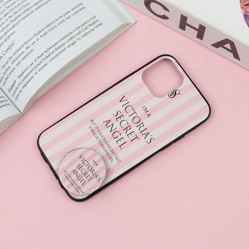 قاب فانتزی برجسته + پاپ سوکت طرح ویکتوریا iPhone 12 /12 Pro سری F