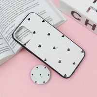 قاب فانتزی برجسته + پاپ سوکت طرح قلب iPhone 12 /12 Pro سری F