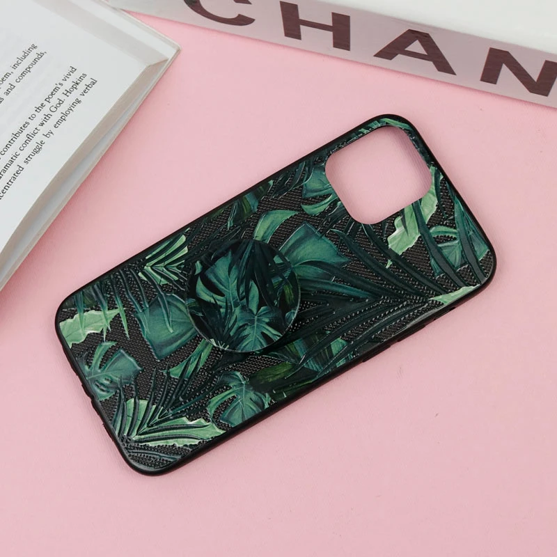 قاب فانتزی برجسته + پاپ سوکت طرح گل iPhone 12 /12 Pro سری F