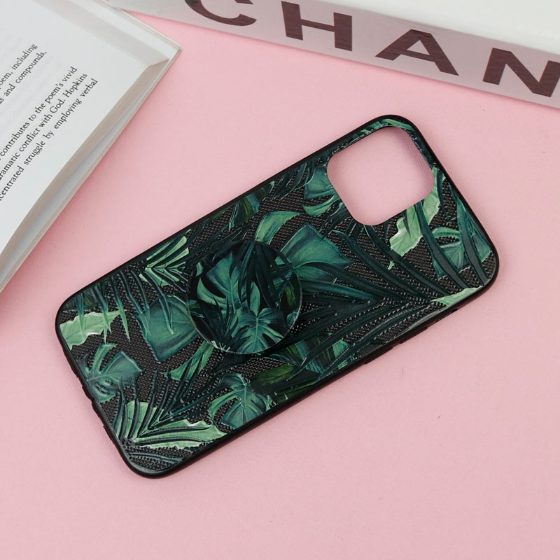 قاب فانتزی برجسته + پاپ سوکت طرح گل iPhone 12 /12 Pro سری F