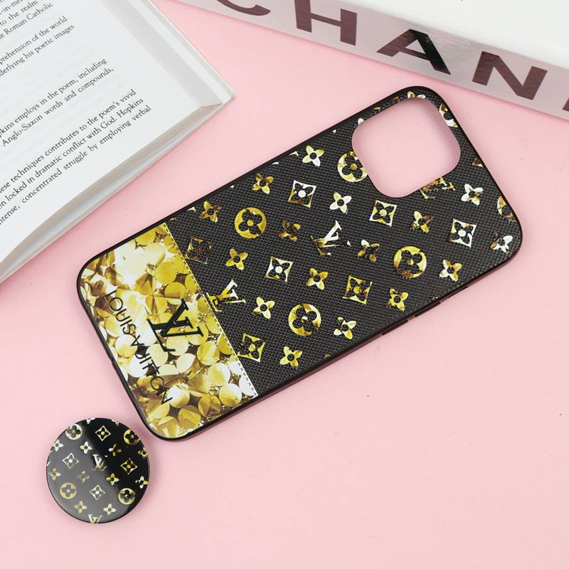 قاب فانتزی برجسته + پاپ سوکت طرح LV آیفون iPhone 12 Pro Max سری F