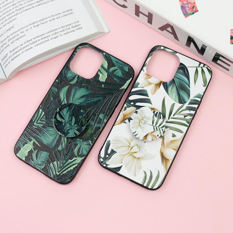قاب فانتزی برجسته + پاپ سوکت طرح گل iPhone 12 Pro Max سری F