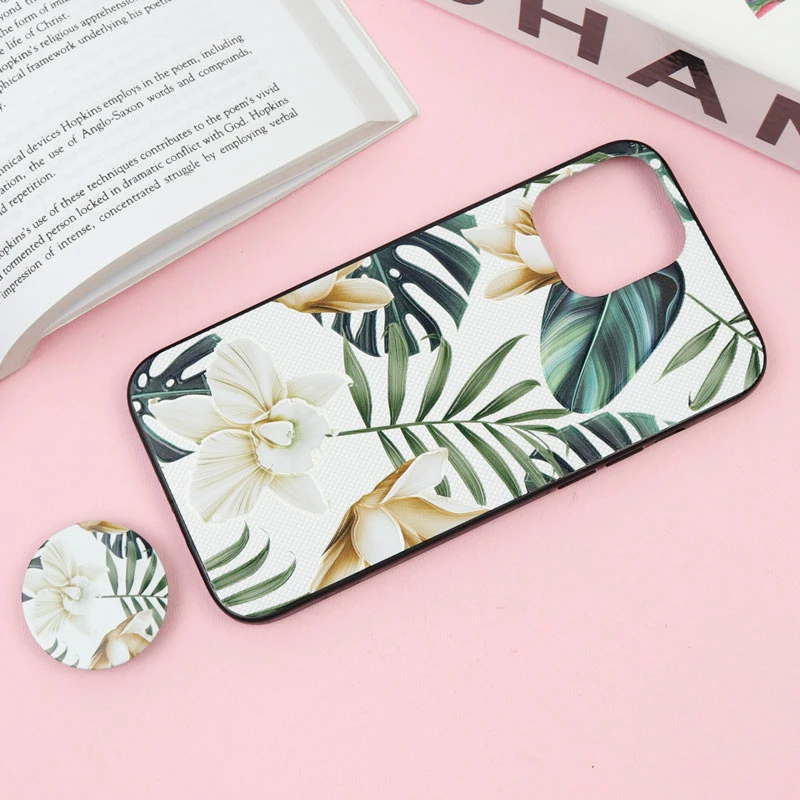قاب فانتزی برجسته + پاپ سوکت طرح گل iPhone 12 Pro Max سری F
