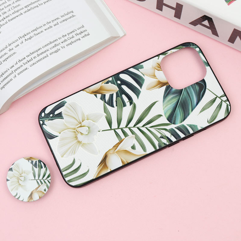 قاب فانتزی برجسته + پاپ سوکت طرح گل iPhone 12 Pro Max سری F