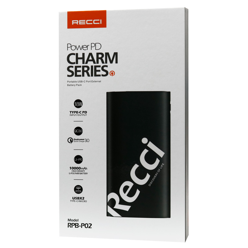 پاور بانک فست شارژ 10000 رسی Recci RPB-P02 QC3 PD 18W
