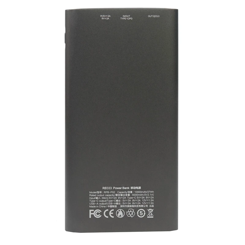 پاور بانک فست شارژ 10000 رسی Recci RPB-P02 QC3 PD 18W