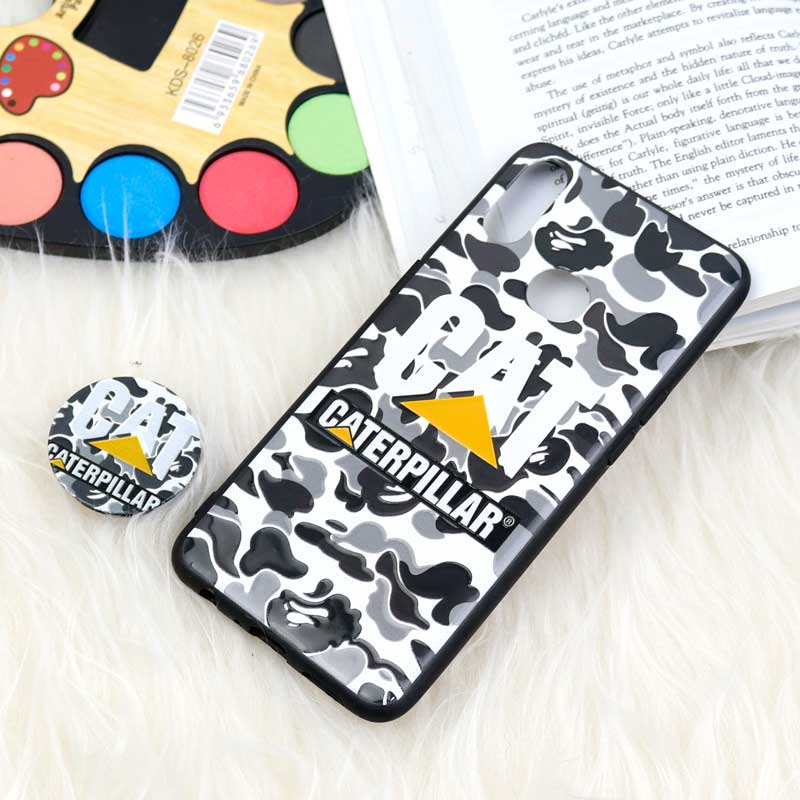 قاب فانتزی برجسته + پاپ سوکت طرح CAT سامسونگ A10s سری D