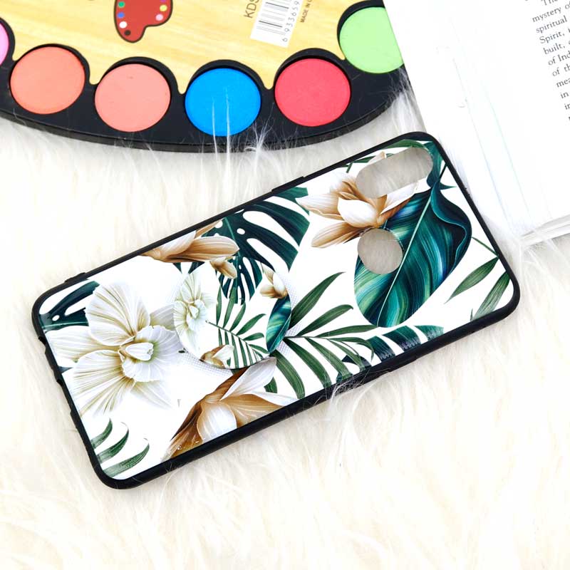 قاب فانتزی برجسته + پاپ سوکت طرح گل سامسونگ A10s سری D