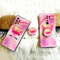 قاب محافظ لنزدار رزین طرح یونیکورن پاپ سوکت دار Samsung A50