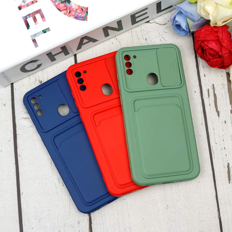 قاب سیلیکونی جاکارتی دار محافظ لنزکشویی Samsung A11