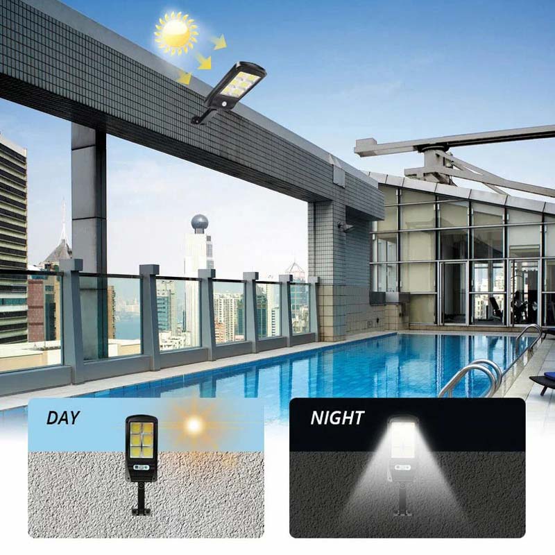 چراغ دیواری سنسوردار خورشیدی Solar Sensor Light BK-320-SMD + ریموت کنترل