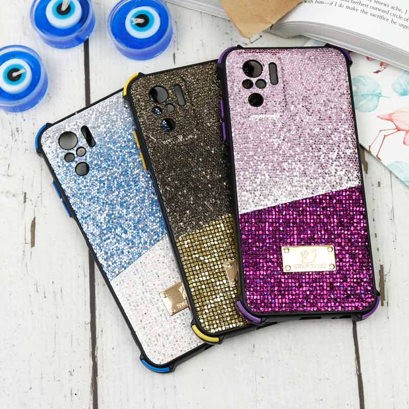 قاب شاینی Swarovski دو رنگ شیائومی Redmi Note 10 / Note 10s