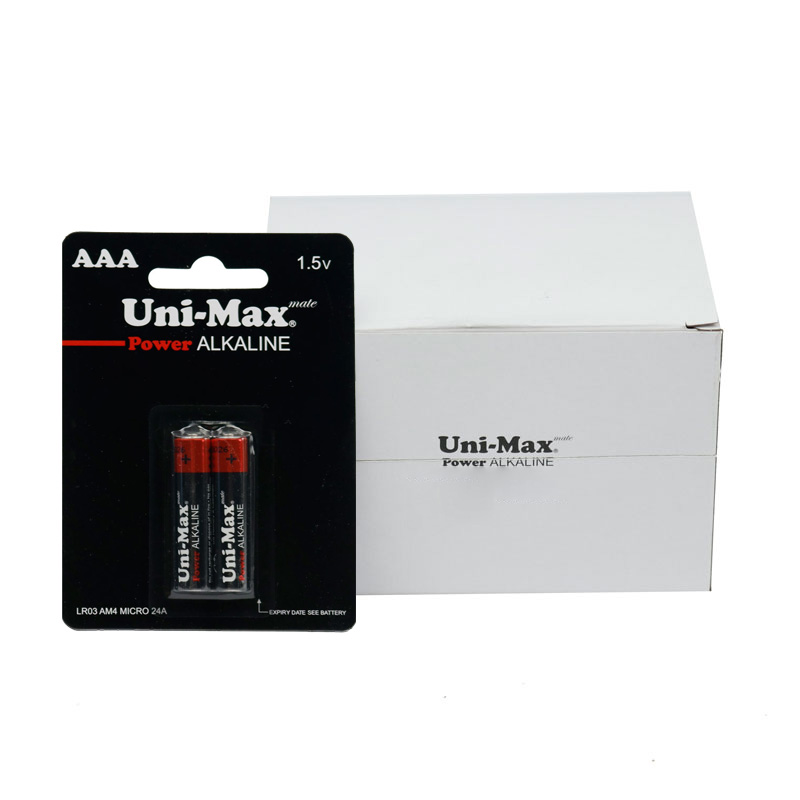 باتری دوتایی نیم قلمی Uni-Max Power Alkaline LR03-AM4 1.5V AAA بسته 24 عددی