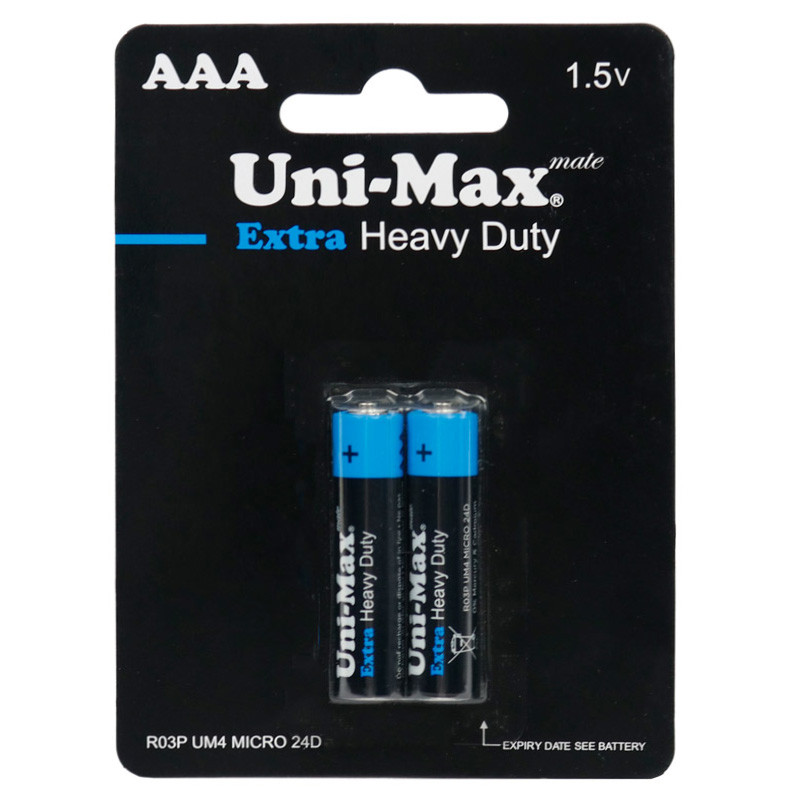 باتری دوتایی نیم قلمی Uni-Max Extra Heavy Duty R03P-UM4 1.5V AAA بسته 24 عددی