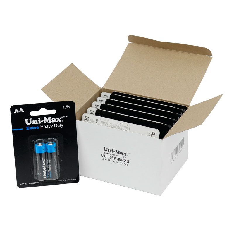 باتری دوتایی قلمی Uni-Max Extra Heavy Duty 1.5V AA بسته 24 عددی