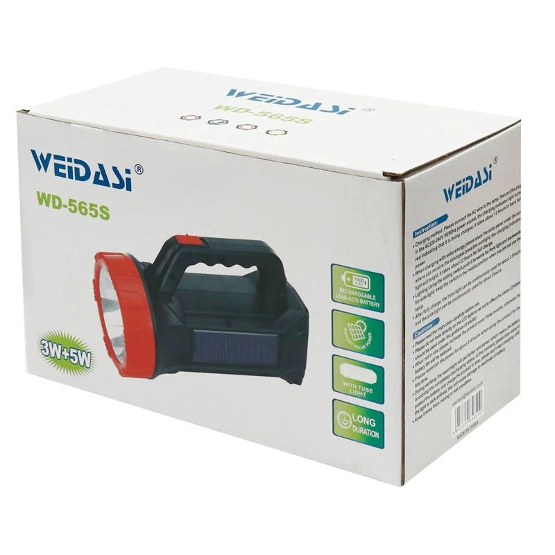چراغ قوه شارژی خورشیدی Weidasi WD-565S