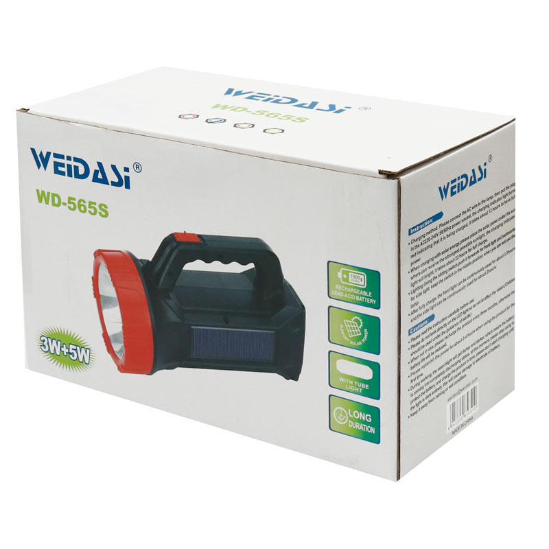 چراغ قوه شارژی خورشیدی Weidasi WD-565S