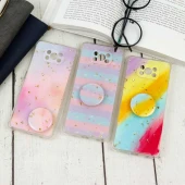 قاب محافظ لنزدار رزین طرح آبرنگی پاپ سوکت دار Xiaomi Poco X3