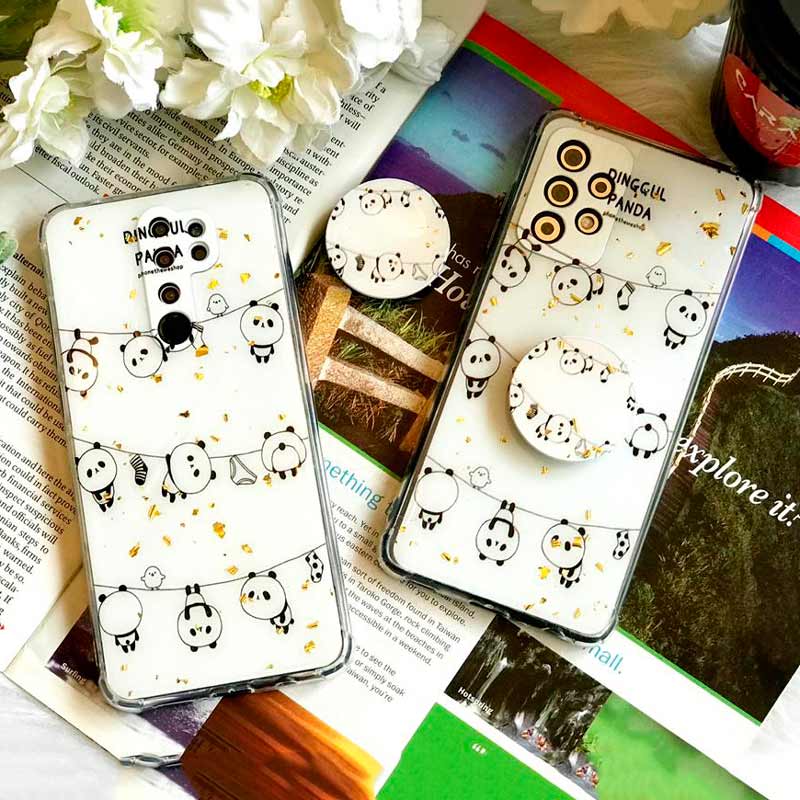 قاب محافظ لنزدار رزین طرح پاندا پاپ سوکت دار Xiaomi Poco M3