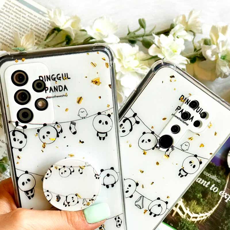 قاب محافظ لنزدار رزین طرح پاندا پاپ سوکت دار Xiaomi Poco M3