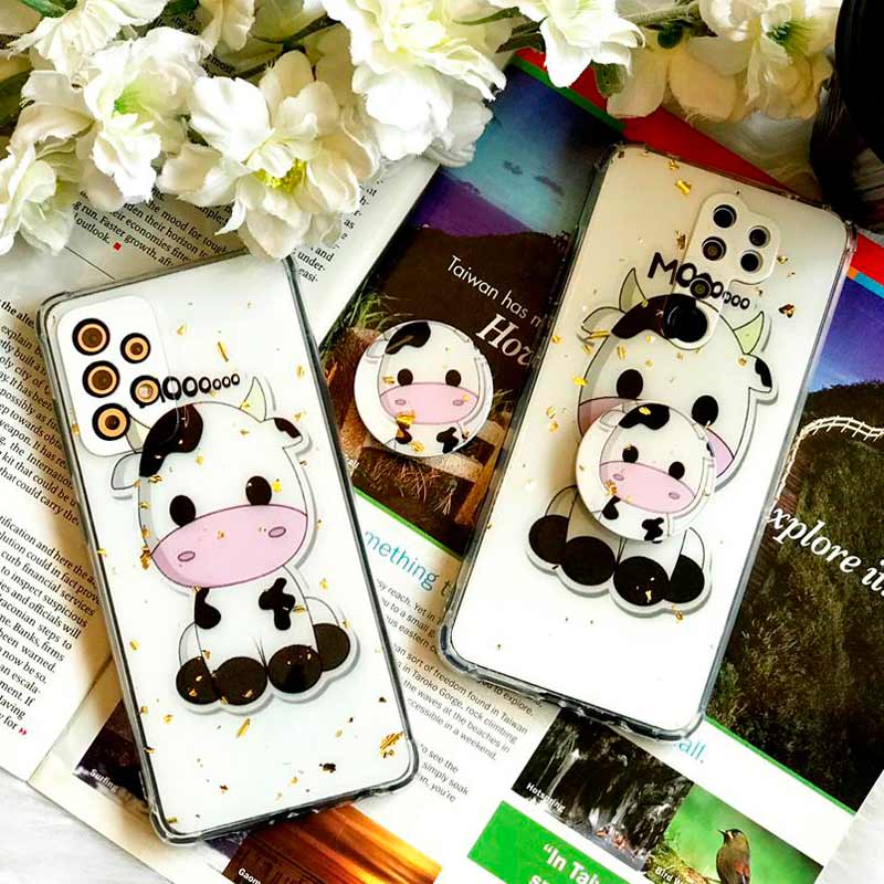قاب محافظ لنزدار رزین طرح گاو پاپ سوکت دار Xiaomi Poco M3