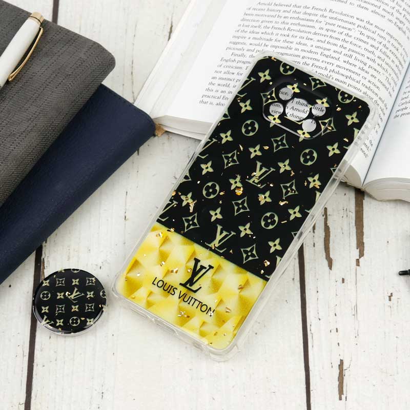 قاب محافظ لنزدار رزین طرح LV پاپ سوکت دار Xiaomi Poco X3
