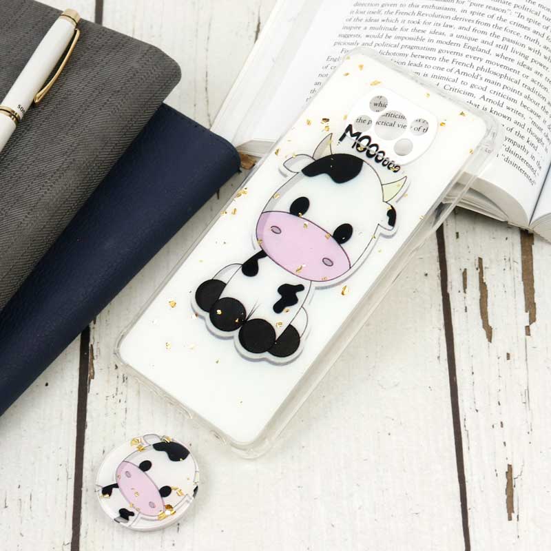 قاب محافظ لنزدار رزین طرح گاو پاپ سوکت دار Xiaomi Poco X3