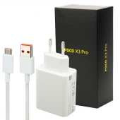 شارژر دیواری فست شارژ Xiaomi Poco X3 Pro QC3 PD 33W سرجعبه + کابل Type-C و جعبه گوشی