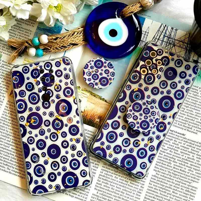 قاب محافظ لنزدار رزین طرح چشم و نظر پاپ سوکت دار Xiaomi Redmi Note 10 Pro