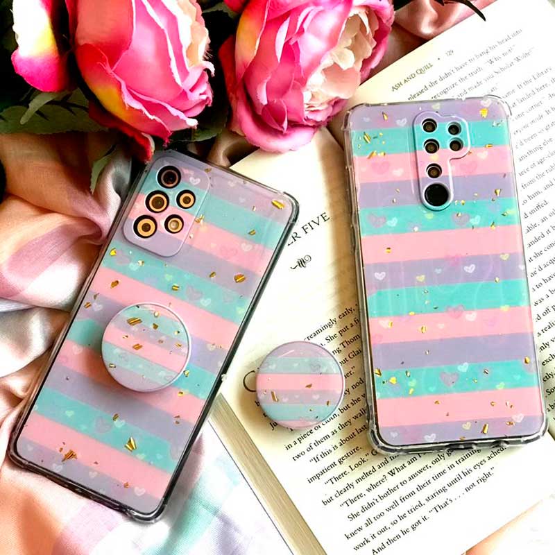 قاب محافظ لنزدار رزین طرح آبرنگی پاپ سوکت دار Xiaomi Redmi Note 10 Pro