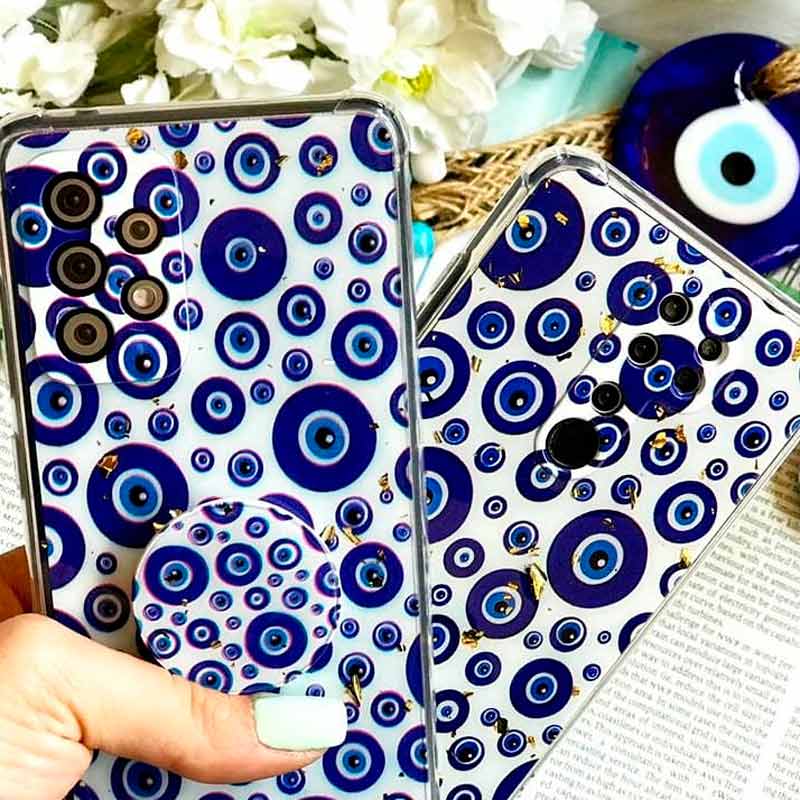 قاب محافظ لنزدار رزین طرح چشم و نظر پاپ سوکت دار Xiaomi Redmi Note 10 Pro